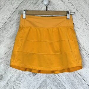 Lululemon Pace Rival Skirt Skort Womens Size 0 Mango Dream Orange 13" Length